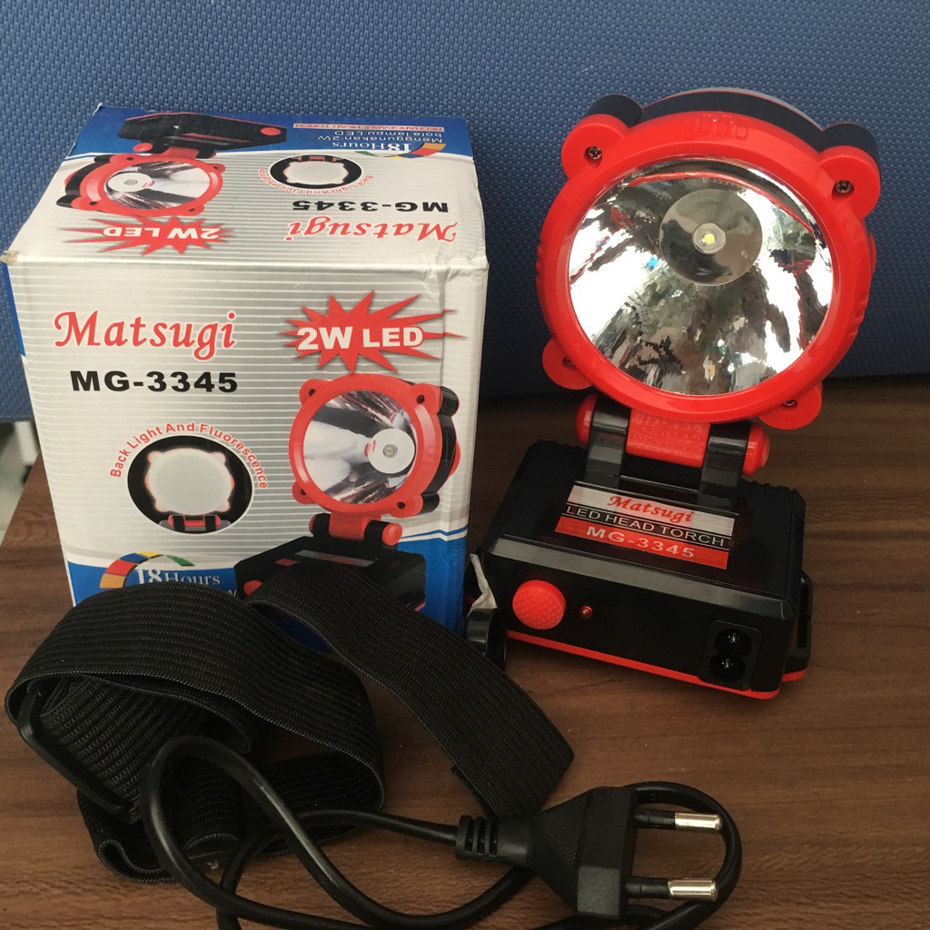 SENTER KEPALA CAS Depan Belakang Nyala Nyala 18Jam Super Terang LED 2W MATSUGI MG3345