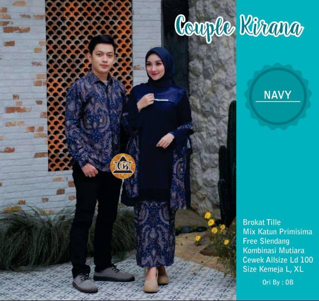 COUPLE BATIK KIRANA Selendang Brukat Tille Mutiara