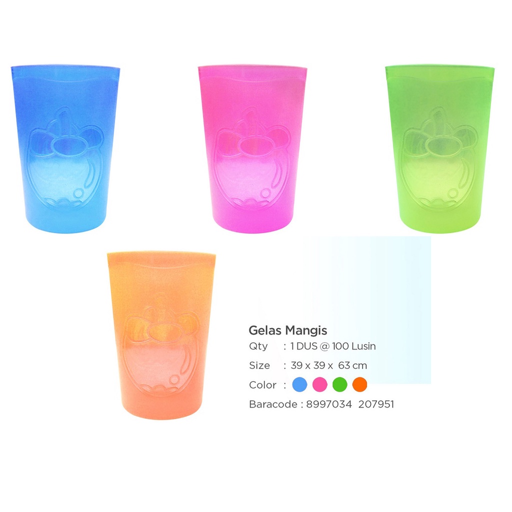 GELAS PLASTIK - MUG PLASTIK - SOUVENIR - WARNA WARNI