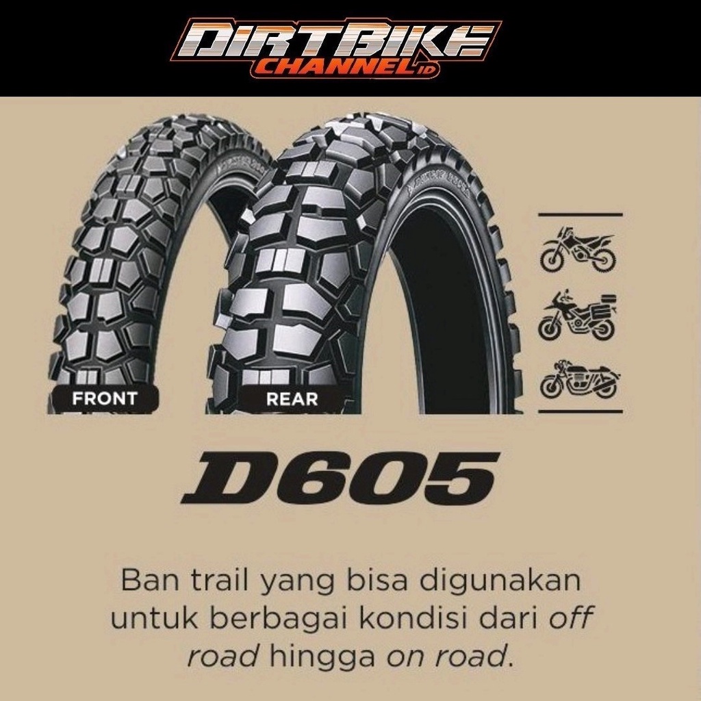 BAN LUAR DUNLOP D605 16 19 18 21 Dual Purpose On Off Road KLX CRF WR