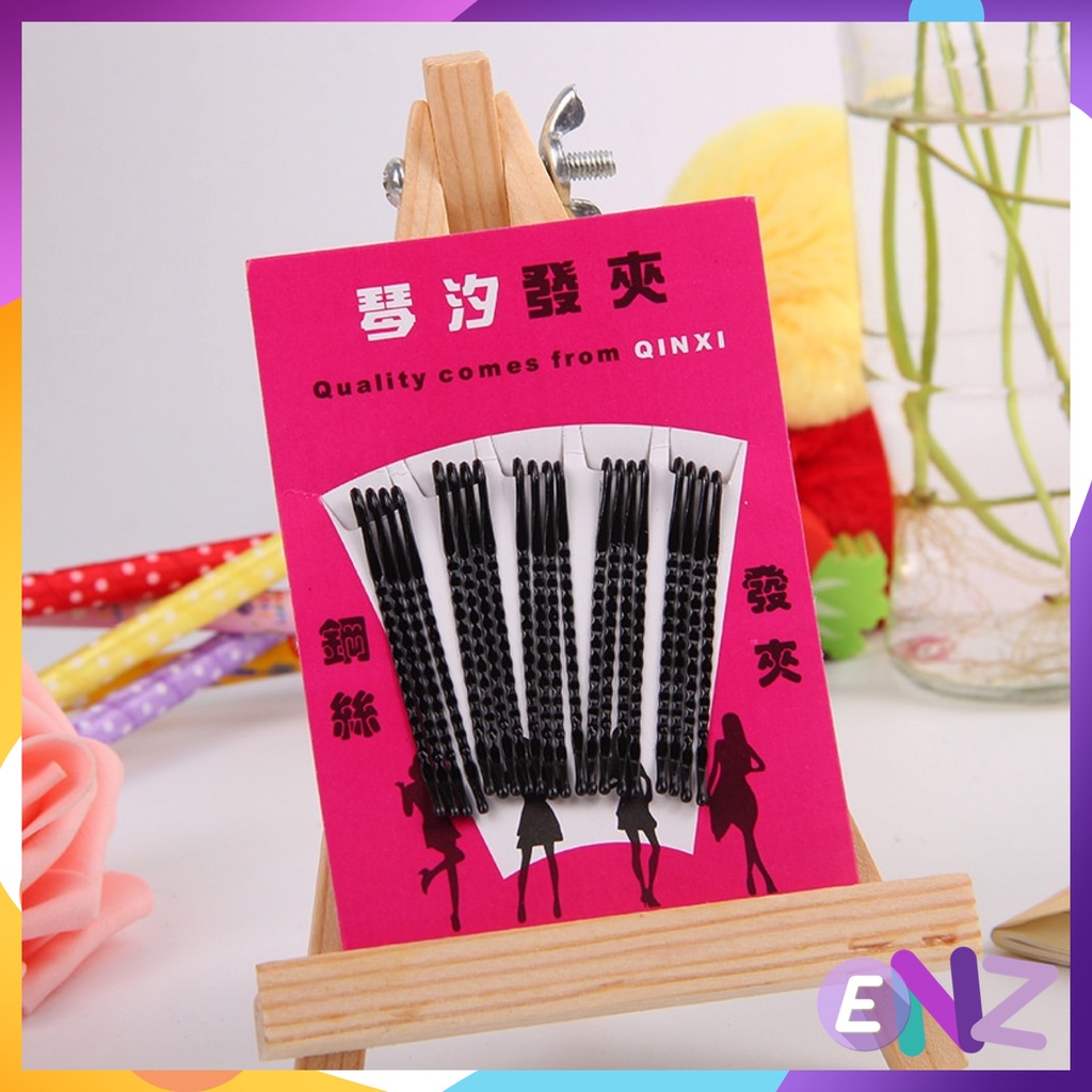 ENZ ® Jepit Lidi Love Card Pink isi 15 pcs / Jepit Giting / Jepit Rambut Lidi Kecil isi 15 pcs / Bobby Pin set / Jepit Poni Lidi / Aksesoris Jepitan Rambut Wanita Anak 1072