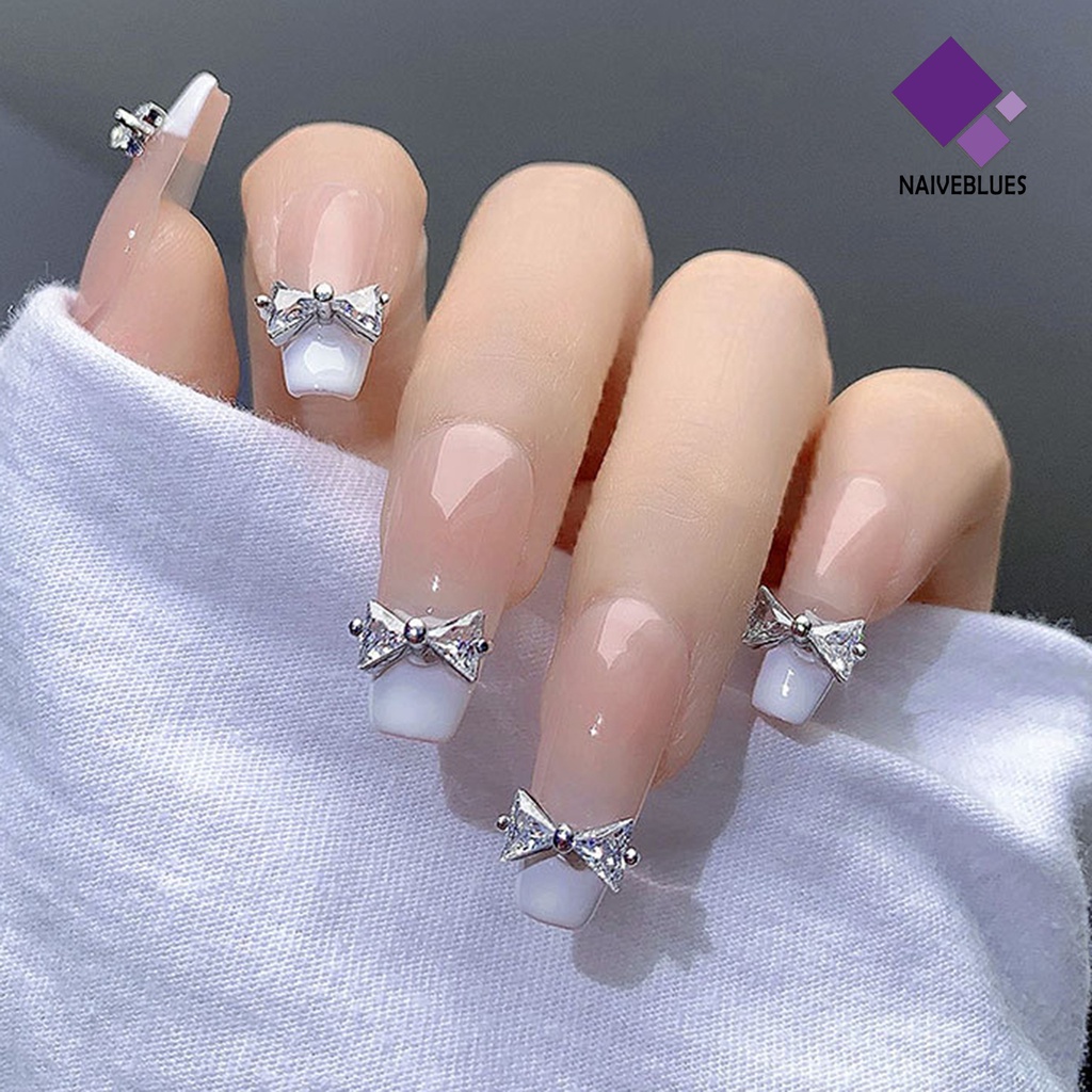 Naiveblue Ornamen Kupu-Kupu 3D Hias Cubic Zirconia Glitter Dekorasi Nail Art