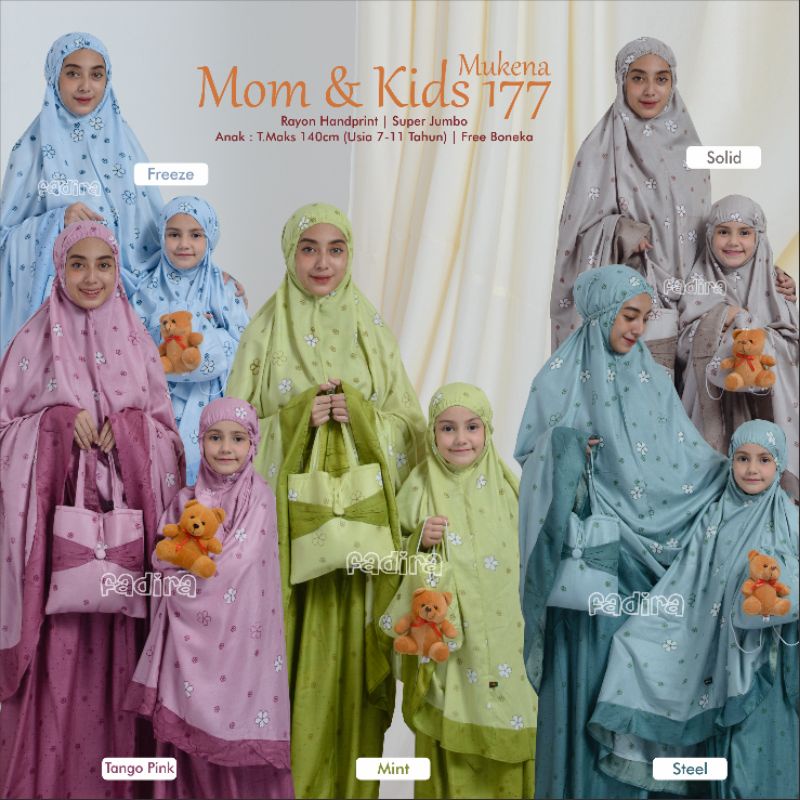 Mukena Couple Mom n Kids 177 / Rukuh Ibu dan Anak / Telekung Couple by Fadira