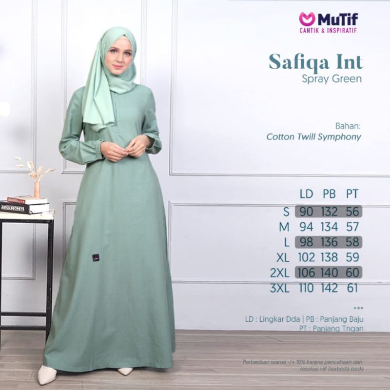 GAMIS MUTIF SAFIQA INT SPRAY GREEN SAFIQA STEEL GREY