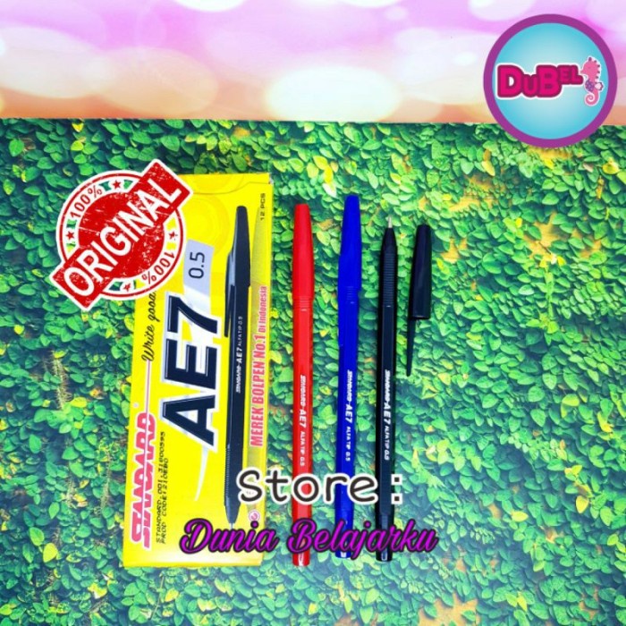 

TERBARU Pulpen Standard AE7 0.5 Hitam / Biru / Merah / BallPen Standar Ori - Biru