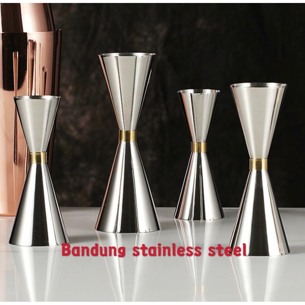 Sus 304 Jigger measure cup gelas ukur stainless steel tebal elegan besar bartender