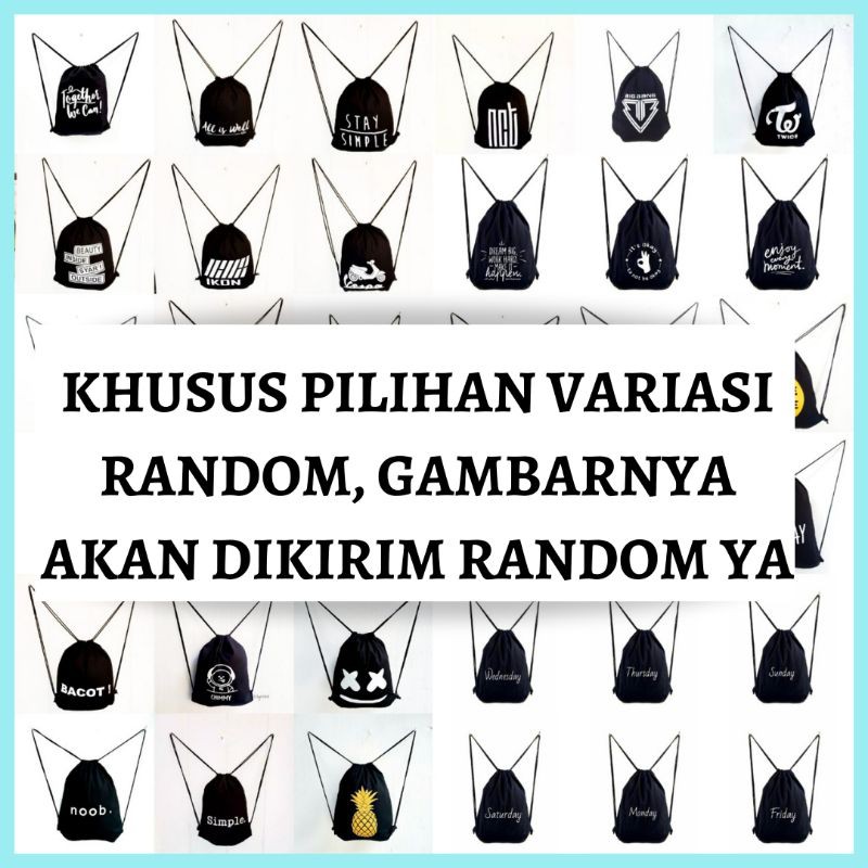 ( PART 22  ) STRINGBAG TAS RANSEL SERUT SABLON sablon drill | kiiyoomii |