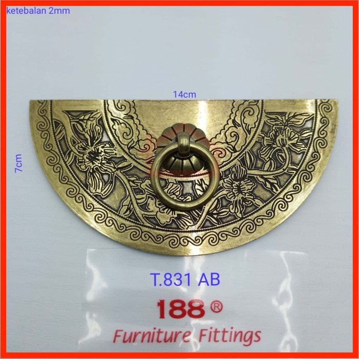 Tarikan Antik Laci Handle Pintu Gagang Lemari Vintage Klasik Kuningan