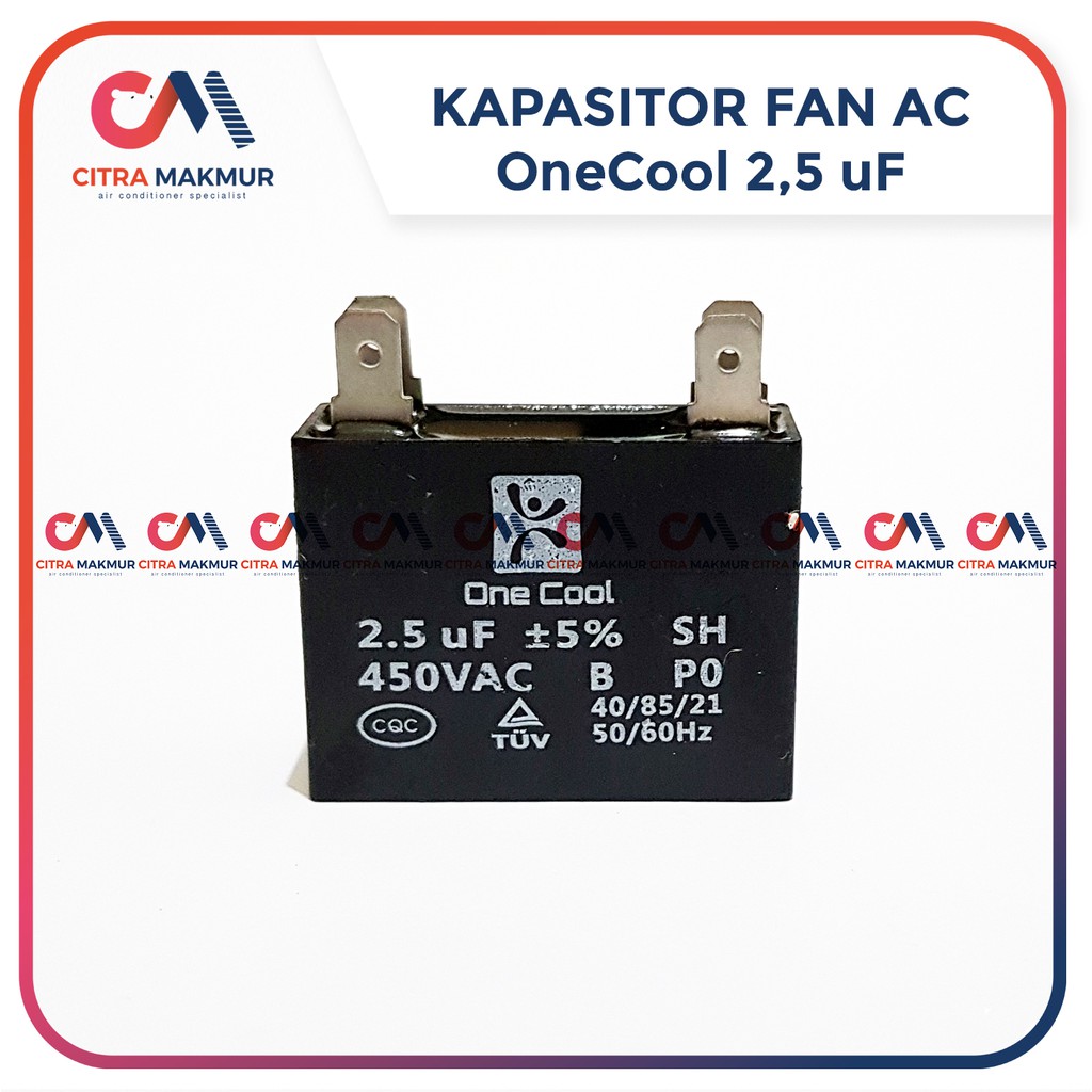 Jual Kapasitor Fan AC 2.5 uf merk Onecool Kaki 4 Capasitor Kipas angin