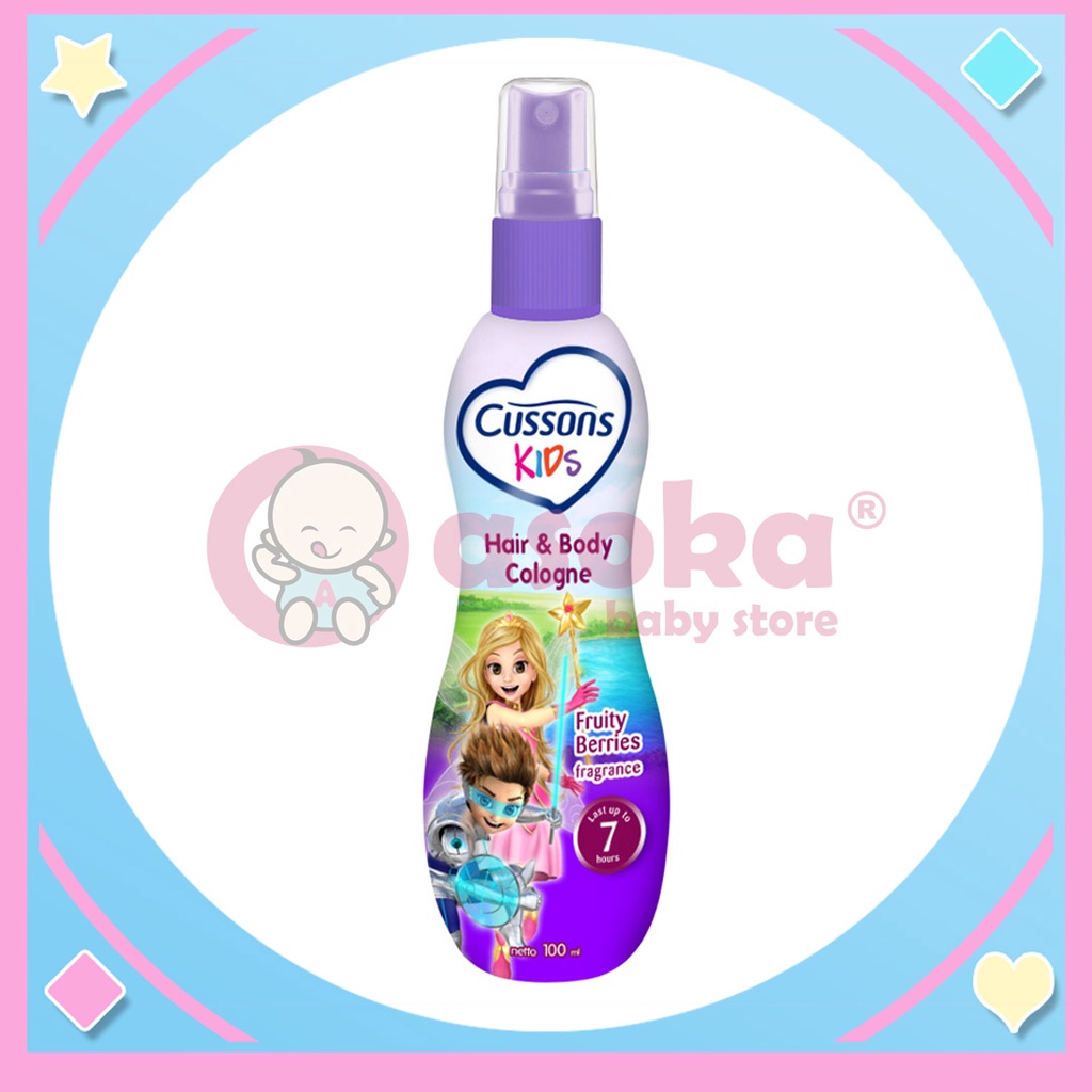 Cussons Kids Hair &amp; Body Cologne Fruity Berries 100ml ASOKA