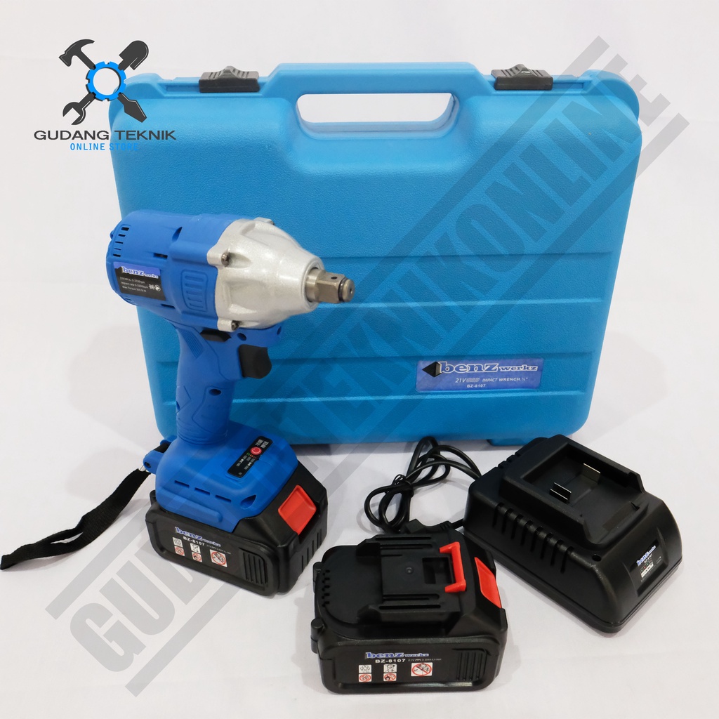 Cordless Impact Wrench 1/2&quot; BENZ BZ8107 / Mesin Pembuka Baut Baterai BENZ BZ 8107 1/2Inch 21V