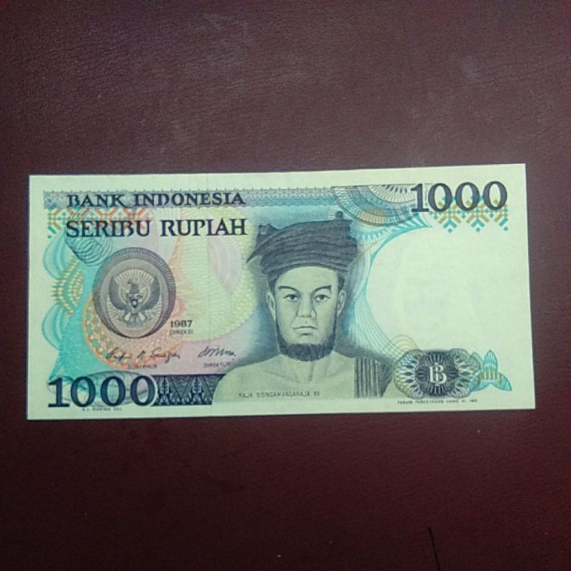 UANG KUNO INDONESIA 1000 RUPIAH SISINGAMARAJA TAHUN 1987