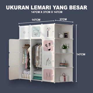 Lemari Plastik Portable/Lemari Serbaguna 12 Pintu  Lemari pakaian lemari baju