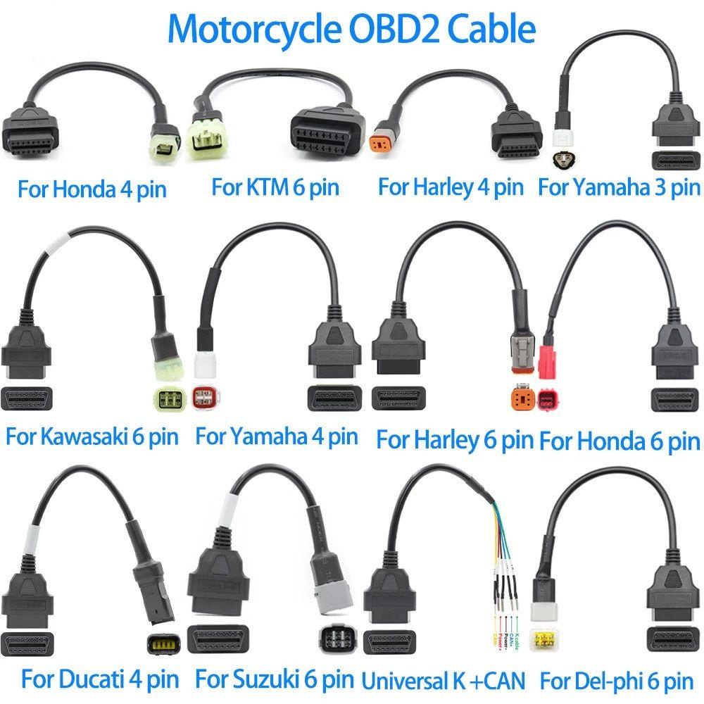 Lanfy Kabel Motor Motobike For KTM For HONDA Moto For SUZUKI For Ducati Diagnostics Connector OBD2 Extension Cable