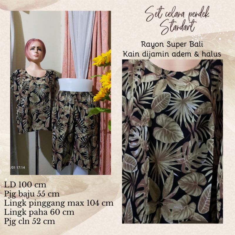 Setcel Rayon Bali //Setcel pendek Rayon Bali //Stelan celana pendek //Baby doll Rayon Bali //Piyama celana pendek