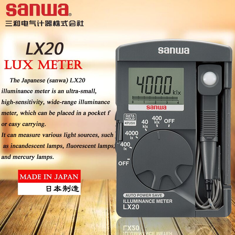 Pengukur Intensitas Cahaya - Sanwa LX20 Lux Meter Illuminance Meter