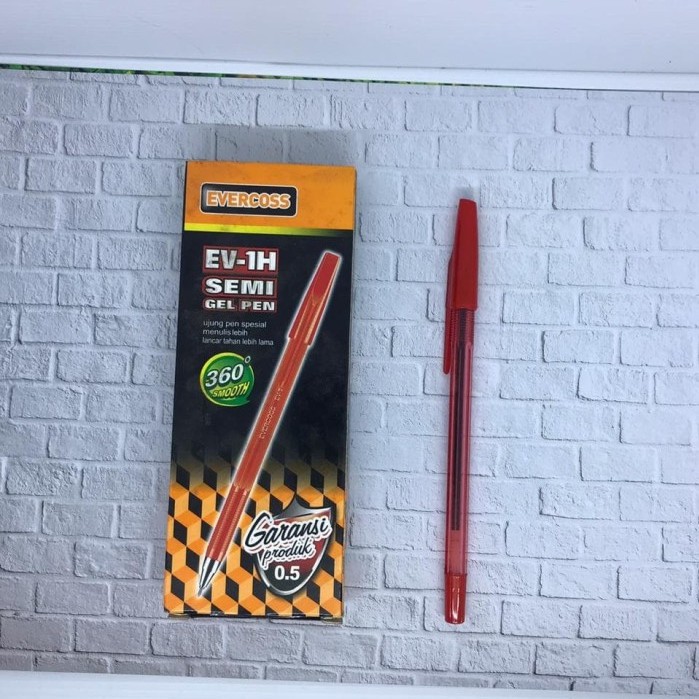 

Bolpoin Pulpen Pen Evercoss semi gel pen EV-1H isi 12 pcs merah Termurah