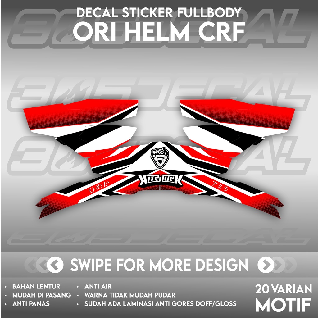 Sticker decal helm Ori CRF part 1 | decal helm | decal sticker