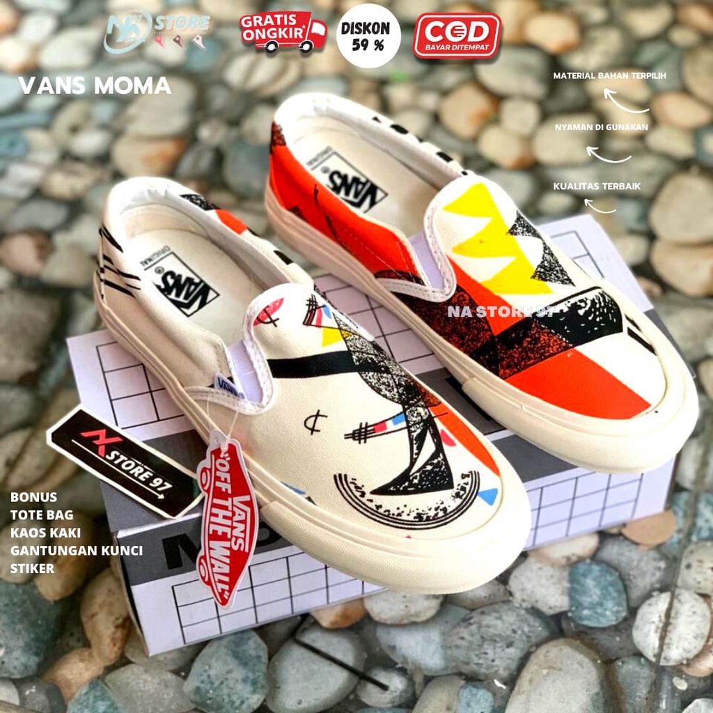 Sepatu Vans Slip-On X Moma / Vans Moma Terlaris Premium Hight Quality / Vans Moma Waffle DT / Vans Import Murah /Vans Moma Black