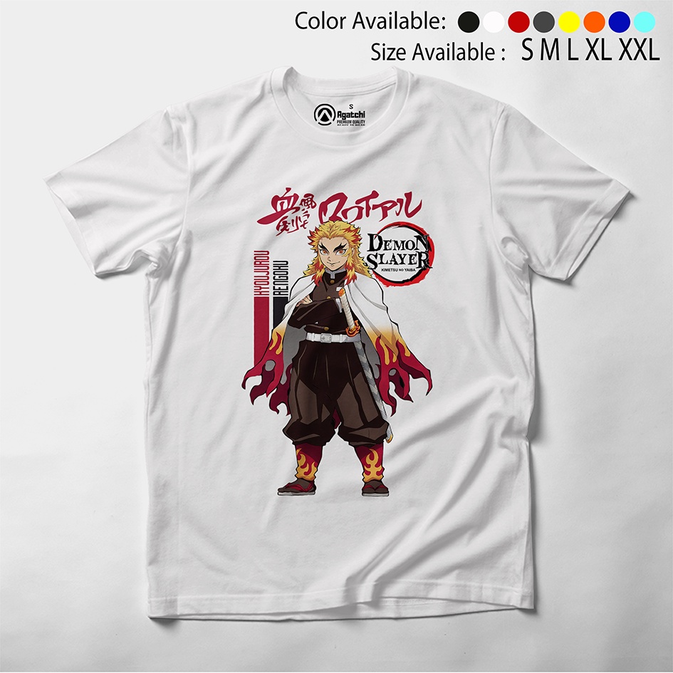 Baju Anak / Kaos Anak T Shirt Kids Anime Demon Slayer Kimetsu No Yaiba Kyoujurou Rengoku