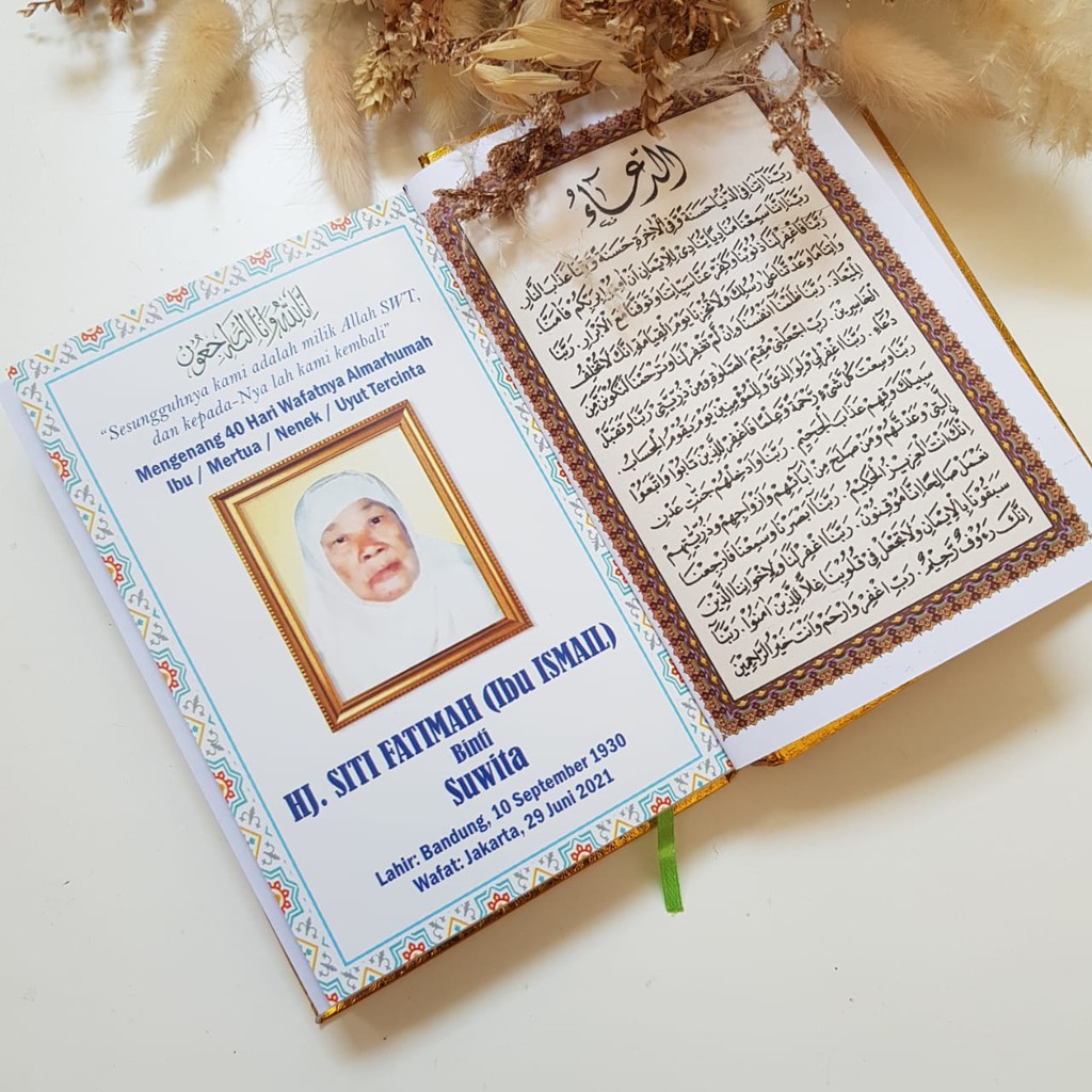 [QA6TSISIP] Al Quran A6 free tasbih + Sisipan Foto Souvenir Tahlil Tahlilan 40 Harian Haul 1000 Hari