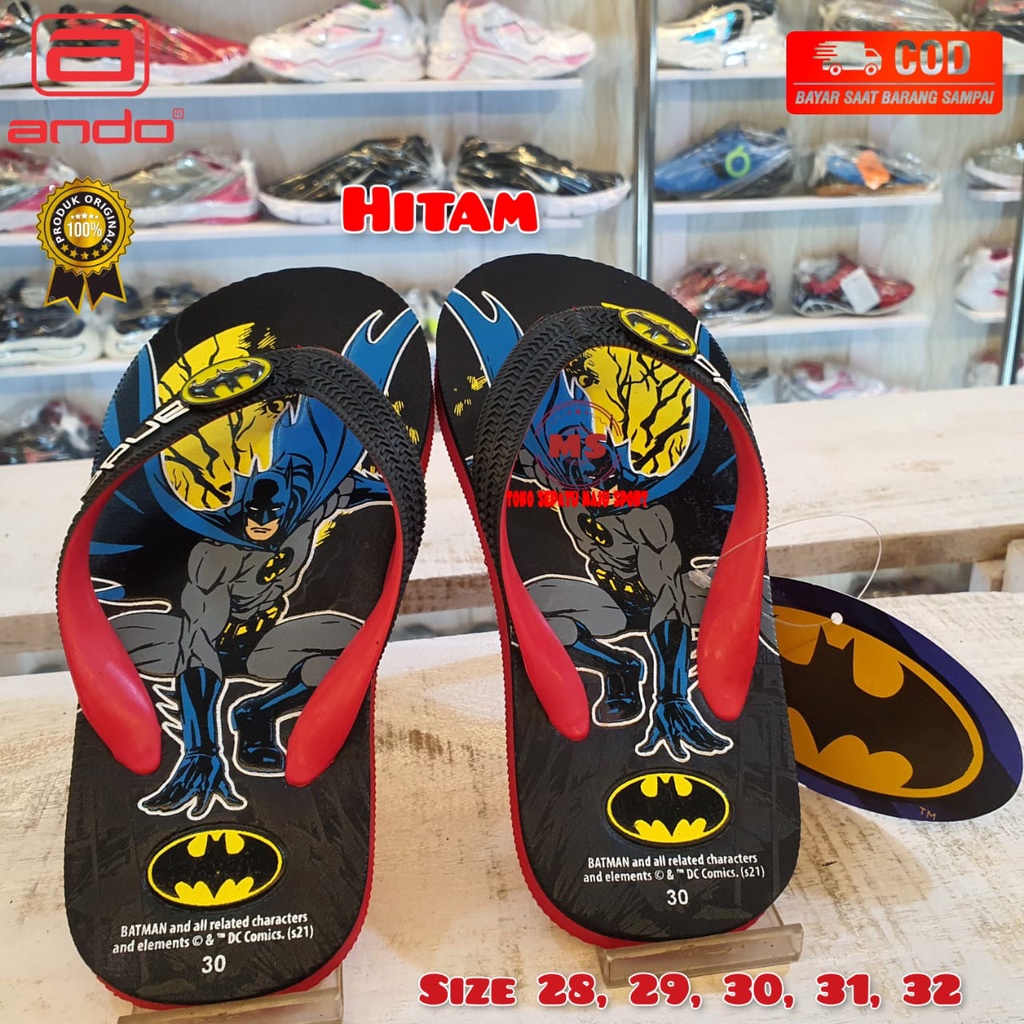 ANDO BT 210 - SENDAL ANDO ANAK SUPERHERO BATMAN / SANDAL JEPIT ANAK / SANDAL JEPIT ANAK ANDO BATMAN /SANDAL ANDO ANAK-ANAK