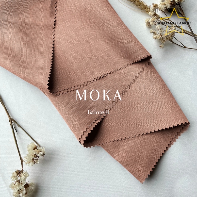Bahan Bintang Fabric Kain Baloteli Polosan 1 meter-Moka