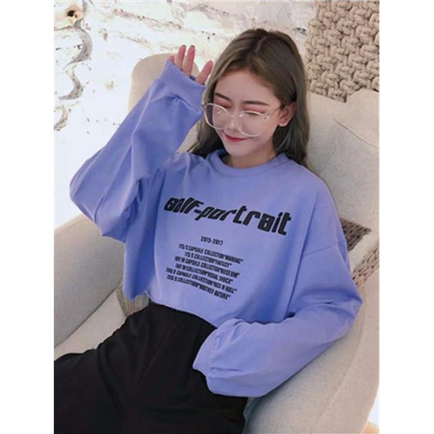 SELF POTRAIT Sweater Crewneck Oblong Oversize Wanita | Blouse Switer Jacket Croope OOTD Cassual Fleece Tebal