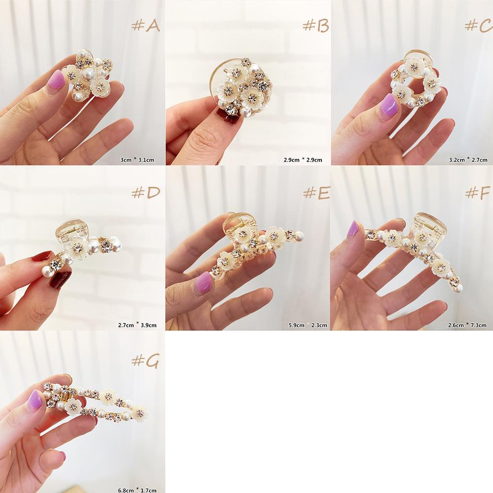 Needway Hair Claw Wanita Lucu Mutiara Aksesoris Rambut Fashion Gadis Shell Bunga