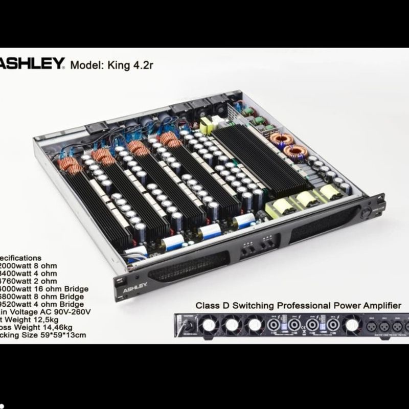 POWER AMPLIFIER ASHLEY KING 4.2R CLASS D SWITCHING 4 X 2000 WATT