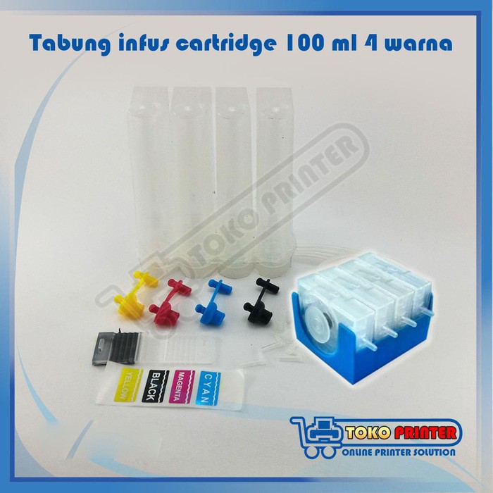 Tabung Infus Printer HP 100ml 4 warna  plus Damper