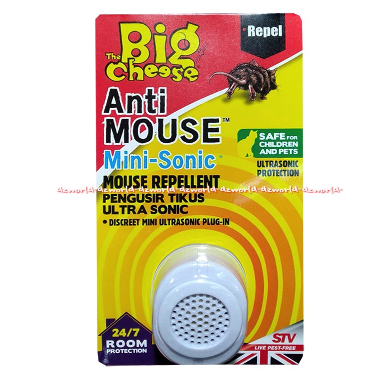 Big Cheese Anti Mouse Mini Sonic Mouse Repellent Alat Pengusir Tikus Ultra Sonic Repel 24jam PRotect Safe Children Big Chese