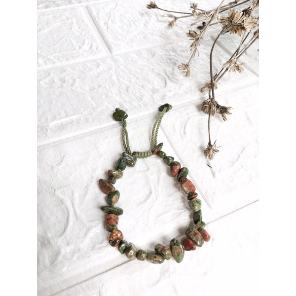 Gelang tali Etnik / Gelang Batu Kerikil Asli /Gelang batu chip / Gelang batu vintage/ Gelag abstrak / Gelang batu pecah/gelang murah-Pancawarna (ge)