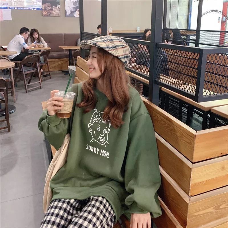 BEFAST - ZEC OOTD Wanita Sweater KINZU / Sweater Oversize Sorry Mom (LD 116, P 65) / Swater Hangout
