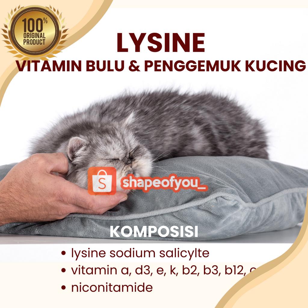 Vitamin Lysine Penggemuk Kucing Kitten Lisine Plus Vitamin Penambah nafsu makan Hewan Lengkap Cat Lisine