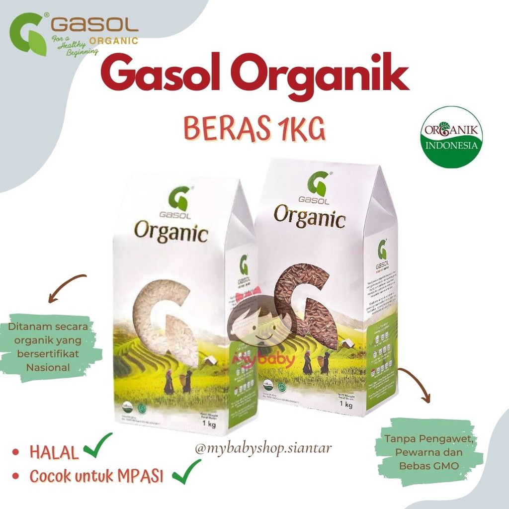 

GASOL ORGANIC BERAS MERAH & PUTIH 1kg / BERAS ORGANIK