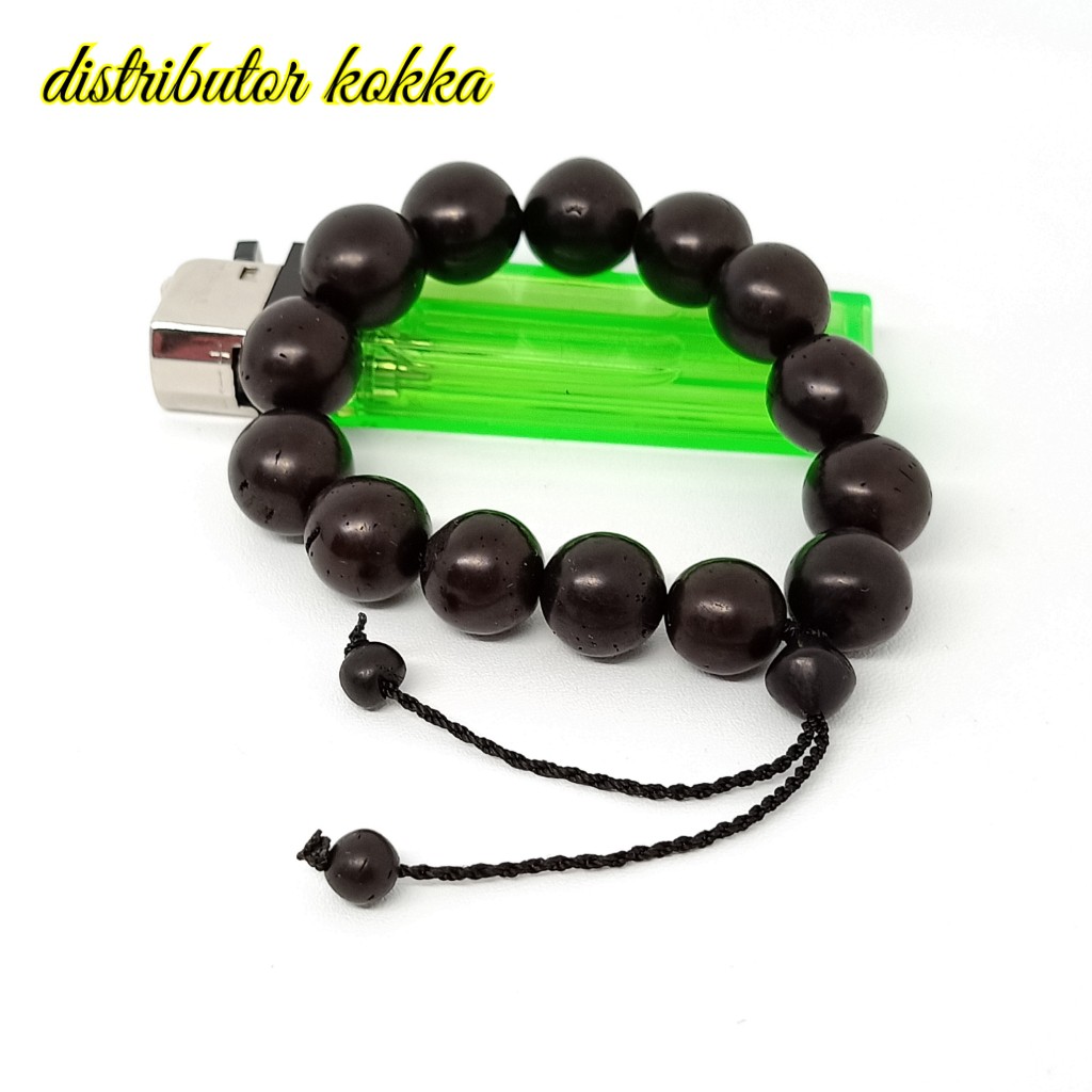 ( SUPER MURAH ) Gelang Kokka kaukah kaokah fukakah koka bulat 12 mm hitam