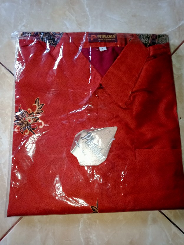 Kemeja Batik Semi Sutra Pria Lengan Panjang