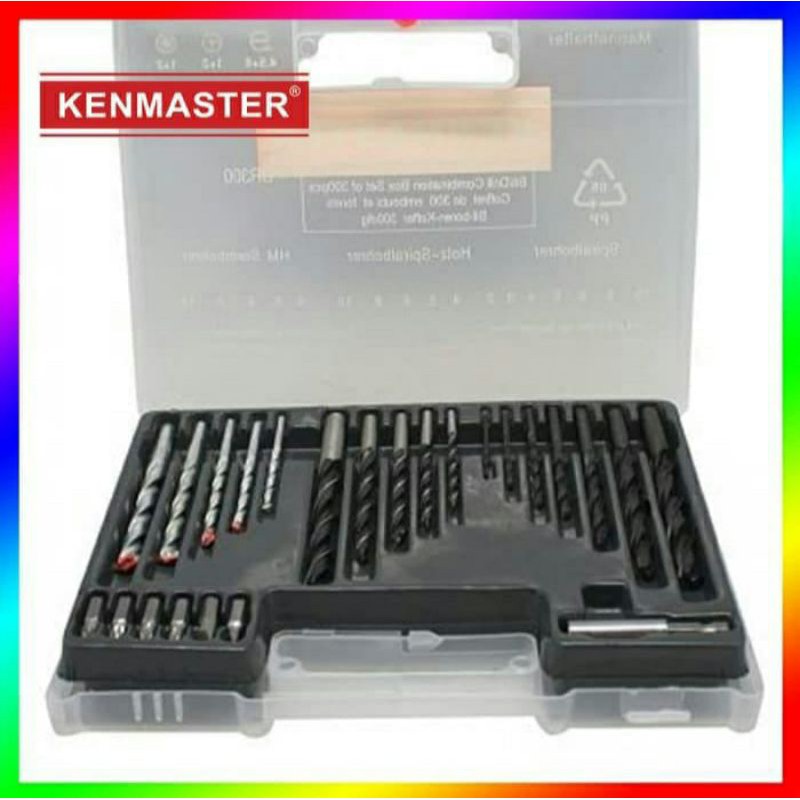 Kenmaster, 603R Mesin Bor 10mm Bolak Balik + Mata Bor Set Fischer Kenmaster