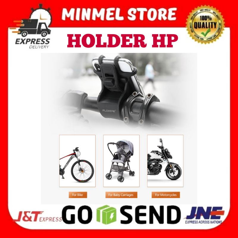 HOLDER SEPEDA DAN MOTOR TEMPAT TARUH HP SMARTPHONE UP TO 5,5 INCH BICYCLE HOLDER SEPEDA