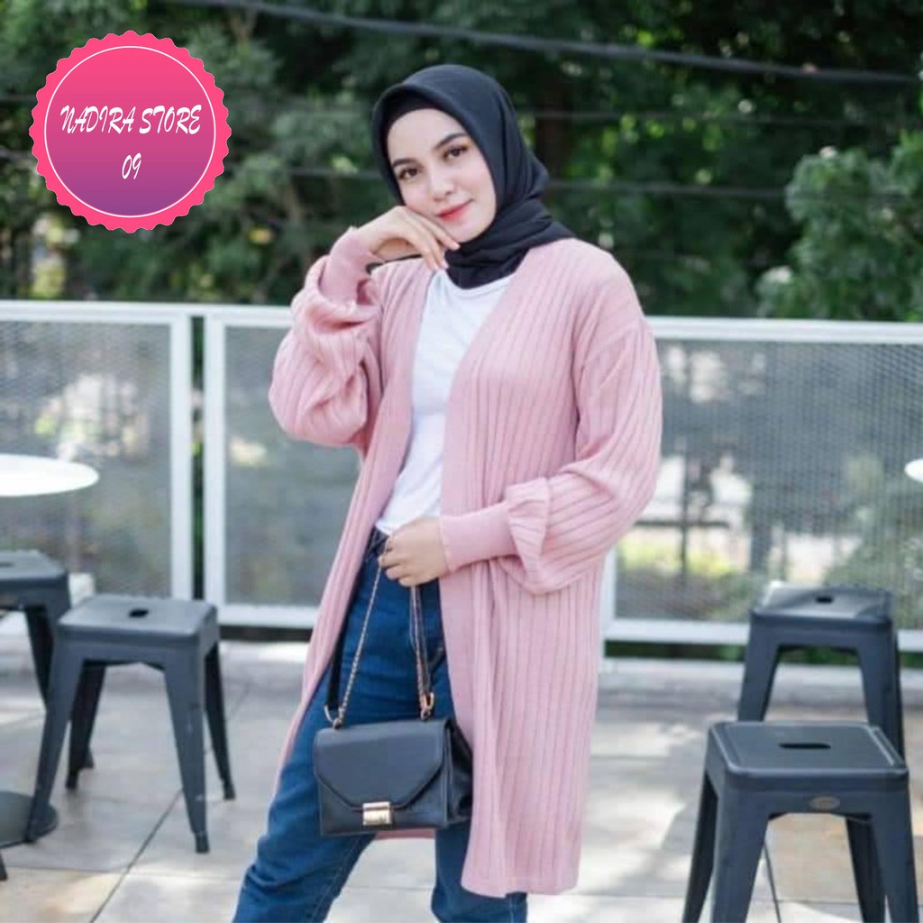 CARDIGAN RAJUT LONGKARDI  BALON