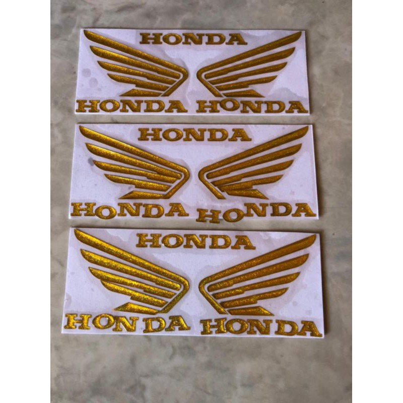 emblem logo lambang honda sayap gold emas mas glitter