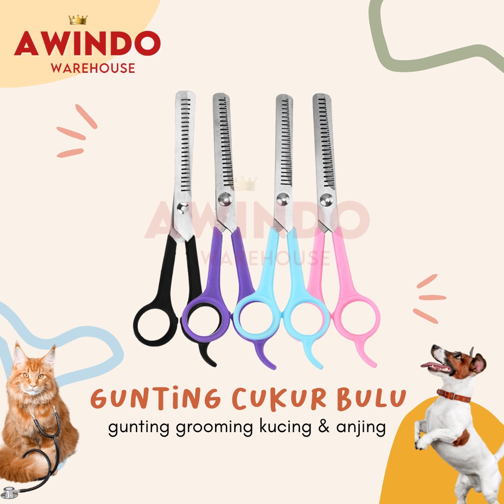 GUNTING CUKUR RAMBUT MOTIF 6 - Gunting Rambut Bulu Kucing Anjing Kelinci Pet Grooming