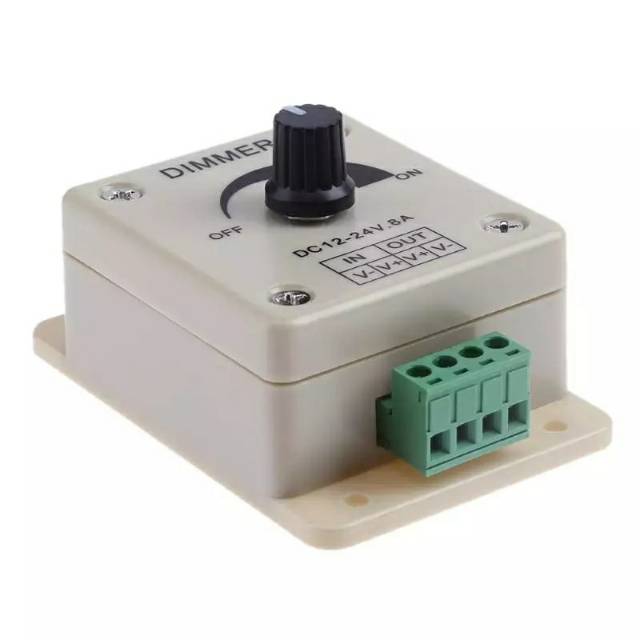 Dimmer Switch DC 12 24 V 8A Adjustable Kecerahan Lampu Strip Off Power Supply bohlam Controller