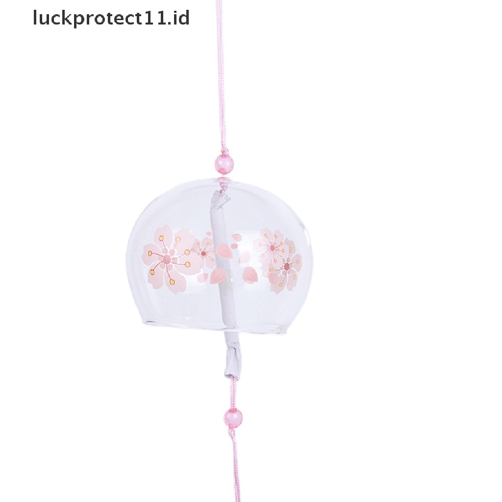 &lt; Luckprotect11.Id &gt; 1pc Lonceng Angin Kaca Bunga Sakura Wind Chimes Lonceng Angin Rumah