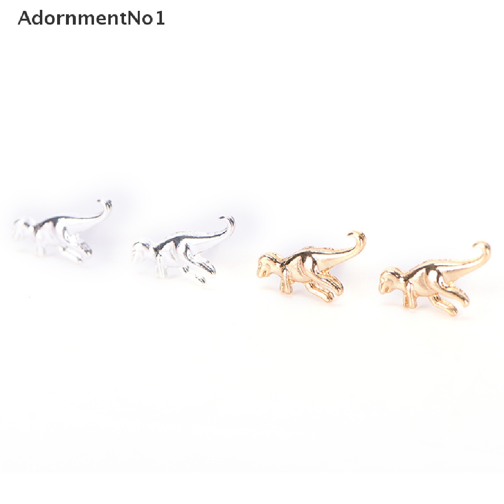 (AdornmentNo1) 3 Pasang / Set Anting Tusuk Bentuk Dinosaurus Bahan metal Untuk Wanita