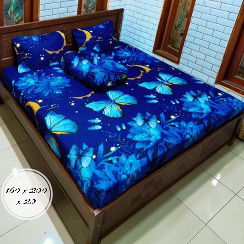 [✅COD] Sprei Seprei 160x200 + 4 Sarung Bantal Guling Homemade Home Made Aneka Motif Hiasan Dekor Dekorasi Kamar Perlengkapan Rumah