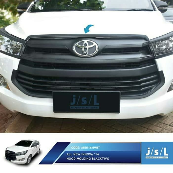 Hood moulding all new Innova 2016 list kap mesin hitam jsl