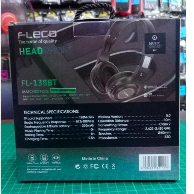 Headset Bluetooth Fleco FL-138BT Mega Bass Bombastis New Version