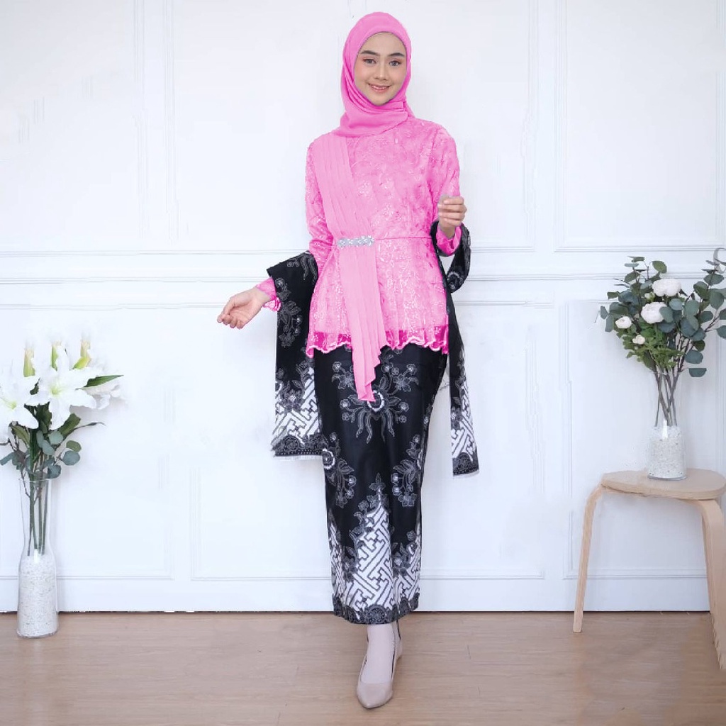 Kebaya modern wisuda tunangan lamaran couple murah remaja seragam seragaman sarimbit allsize - Anjela Pager